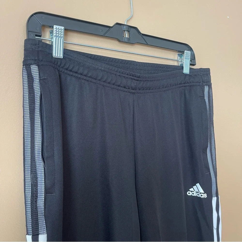 Adidas Women’s Black Joggers with White Accents/Mesh Size Medium